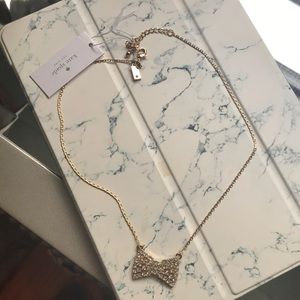 Kate Spade gold bow necklace NWT